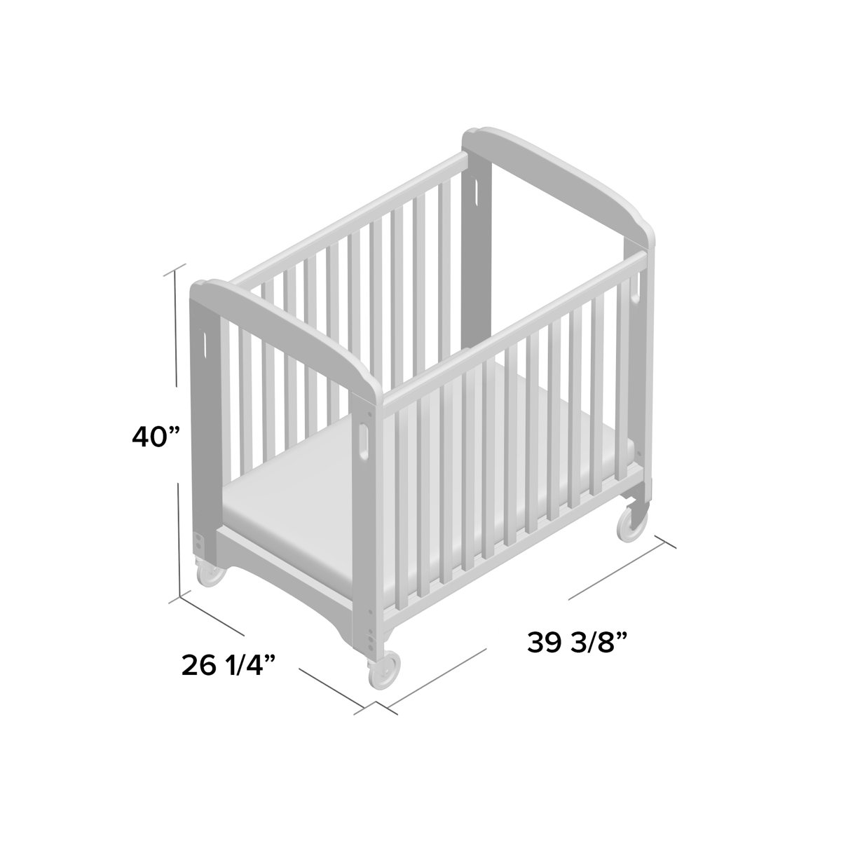 Foundations Next Gen Evacuation Mini Portable Crib with Mattress